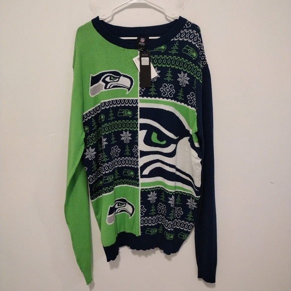 NFL - Seattle Seahawks Busy Block Snowfall Sweater - Picture 14 of 15
